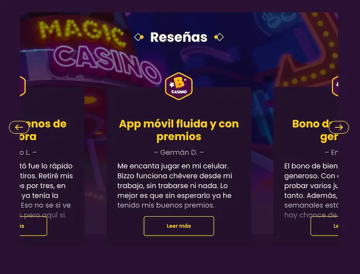 Bizzo Casino Juegos rev
